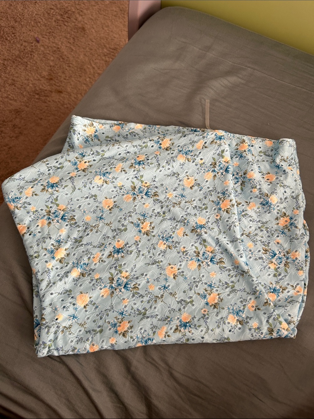 Windsor Pale Blue Floral Mini Skirt